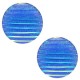 Basic cabochon 20mm stripe Capri blue holographic